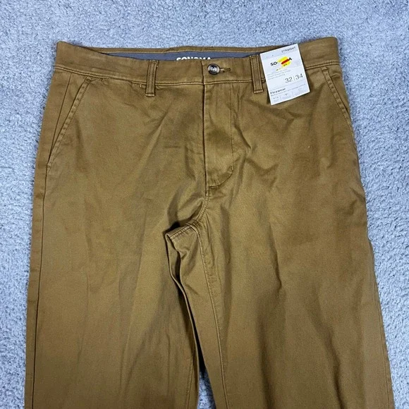Sonoma Chino Pants Mens 32x34 Flexwear Straight Leg Office Formal Brown New - Picture 8 of 9